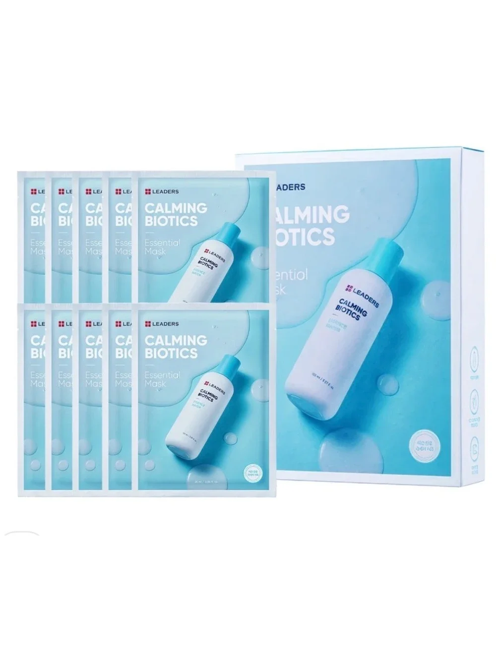 10 mask pack Leaders Calming Biotics Sheet Mask Set for Dry & Sensitive Skin